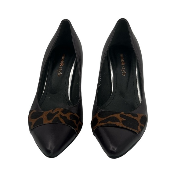 MOOK Style Plum Leopard Print Band Pointed Toe Pumps Size 7 Women’s - Picture 3 of 10